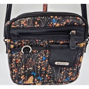 MultiSac Floral Print Crossbody Bag With Adjustable Strap & Multiple Pockets